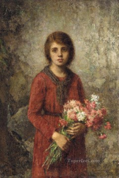  artist Painting - Artists daughter girl portrait Alexei Harlamov